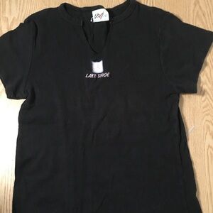 B20 Womens Lake Tahoe T-shirt Cotton Soft Stretchy Black Size Medium